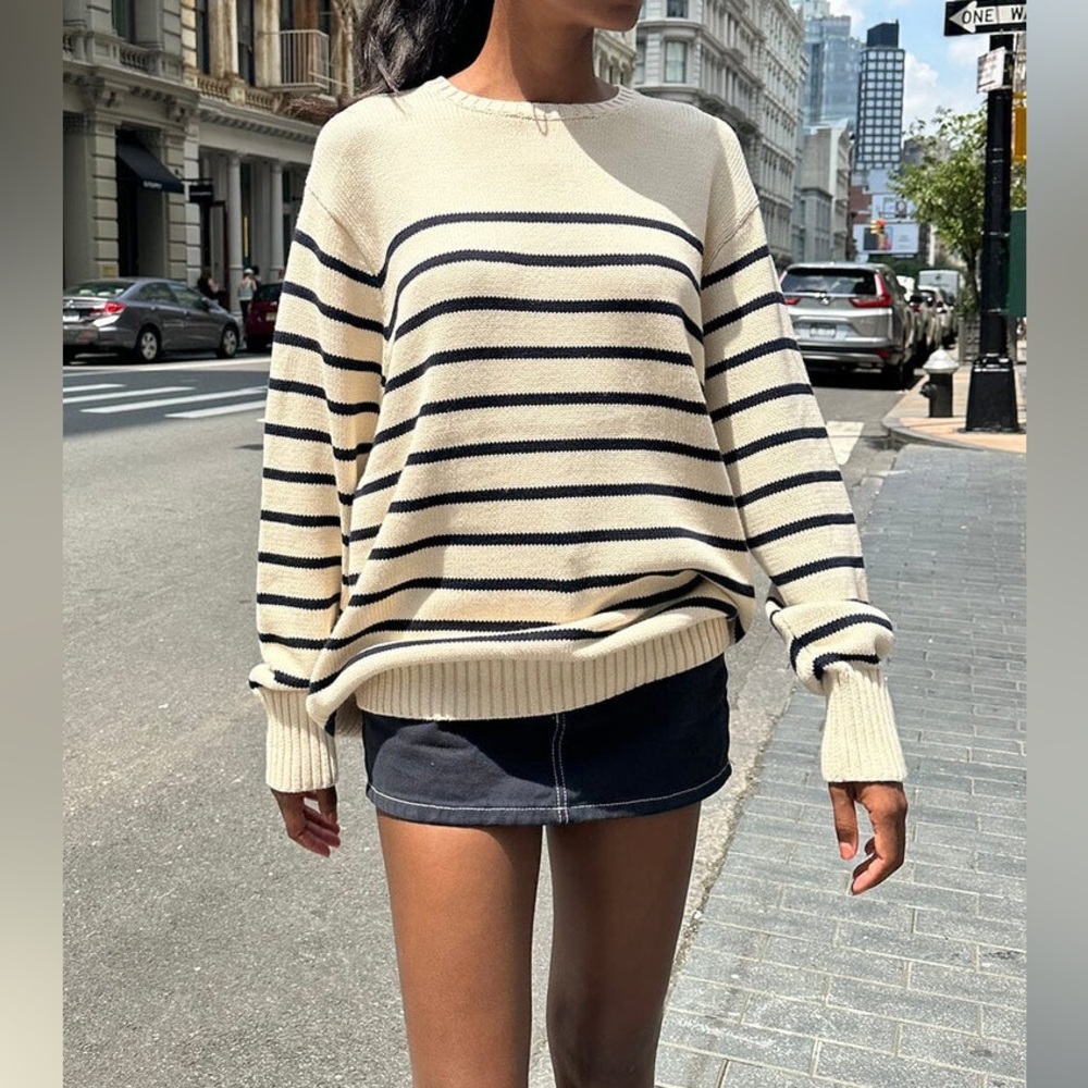Brandy Melville Brianna Cotton Thin Stripe Sweater
